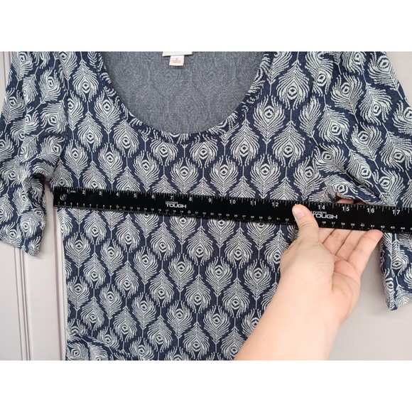 LuLaRoe Dress Size S Drop Waist Fit & Large Flare Skirt 3/4 Sleeves Peacock EUC - Picture 9 of 16